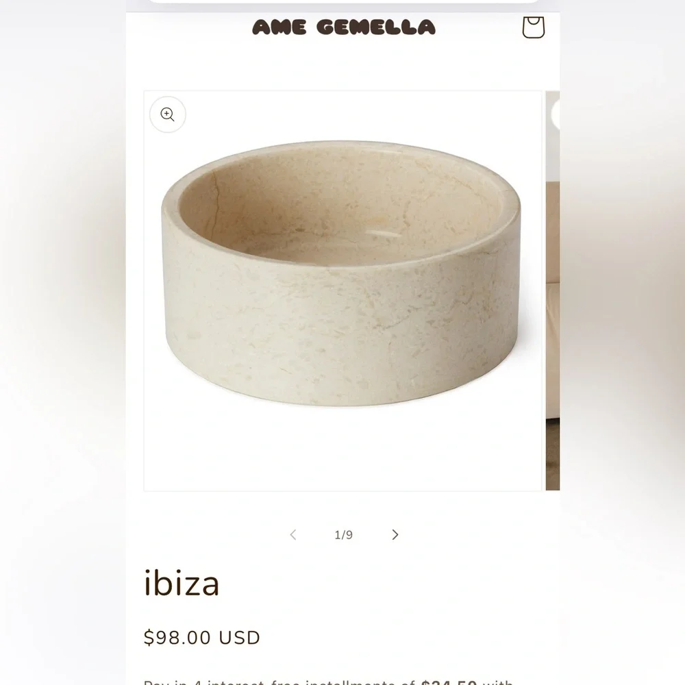 Luxury marble dog bowl